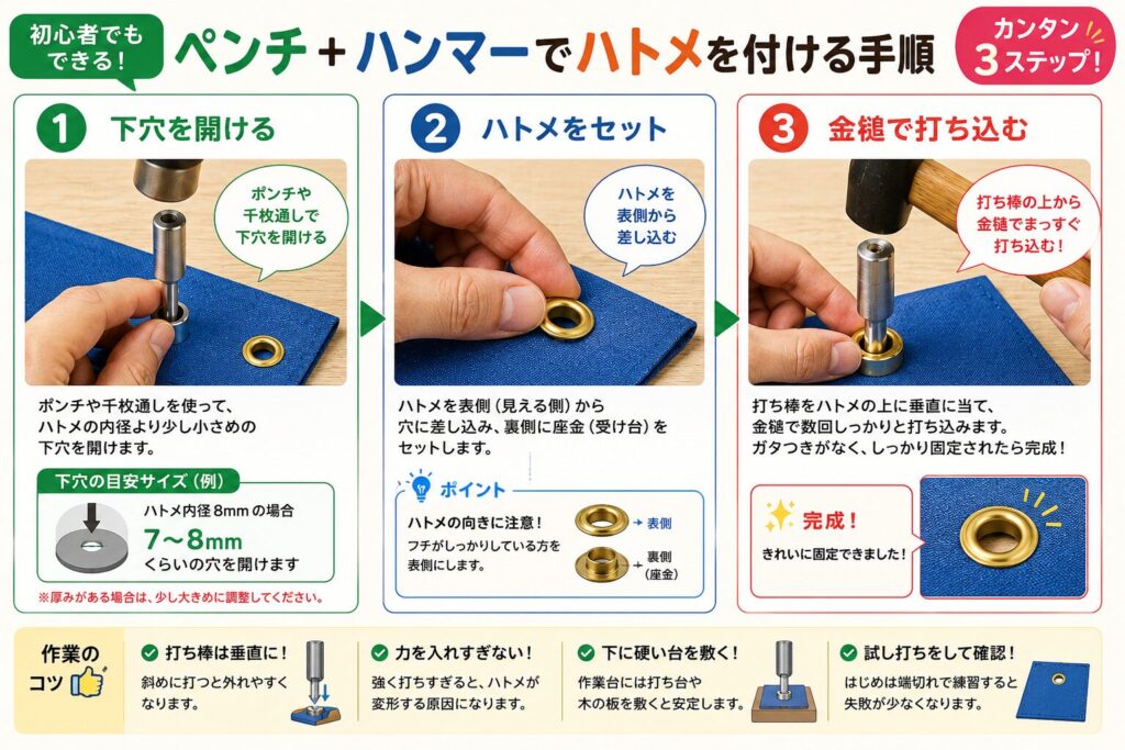 ハトメパンチ代用ガイド|100均で簡単DIY | 日常生活のアトリエ